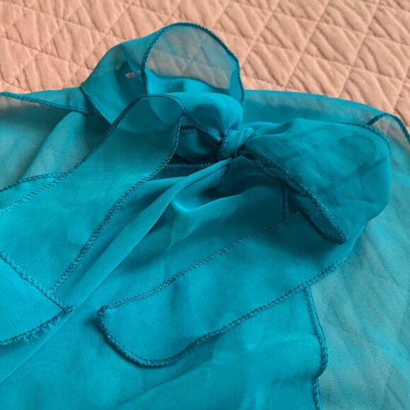 Aqua - Pareo Sarong Short Chiffon Bathing Suit  Beach Wrap - Semi-sheer - Picture 3 of 7